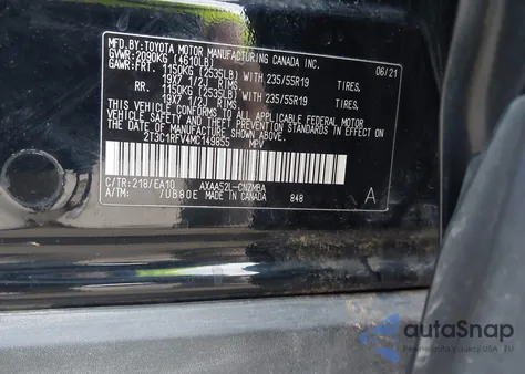 2021 Toyota Rav4 Xle Premium z USA, uszkodzony, nr VIN 2T3C1RFV4MC149855